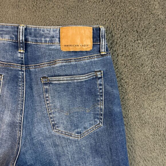 American Eagle Jeans Mens 30x34 Blue Athletic Fit Stretch Dark Wash Denim Pants - Picture 7 of 14